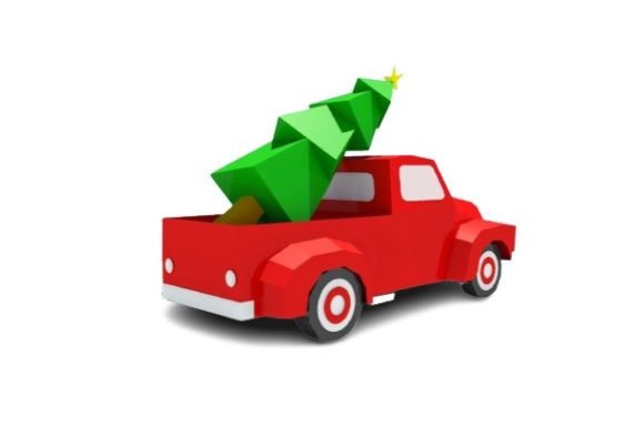 Download Christmas Truck 3D Paper Sculpture Craft - Premium Bundle