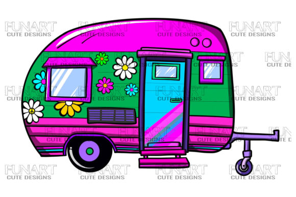 Download Camping Caravan Hippie Designs , Png - Hippie designs Collection
