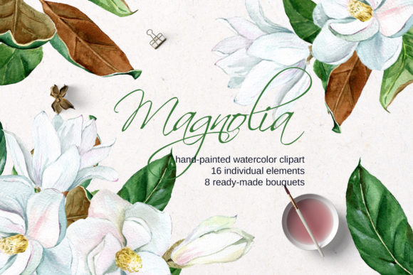 Download White Watercolor Magnolia - White watercolor Collection
