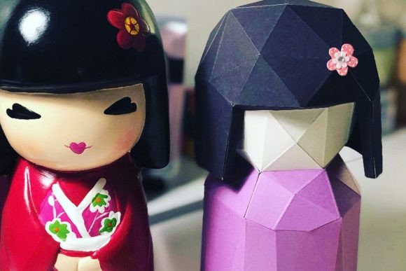 Download Kokeshi Doll Paper Sculpture - Premium Resources