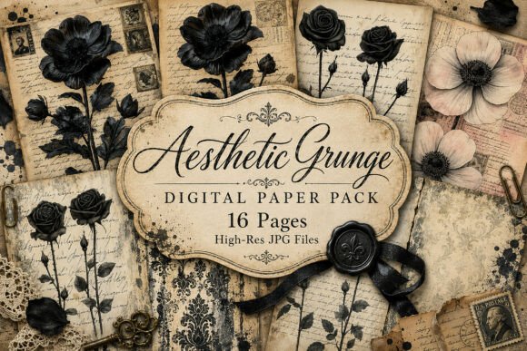 Download Antique Ephemera Collage Backgrounds - Antique ephemera Collection
