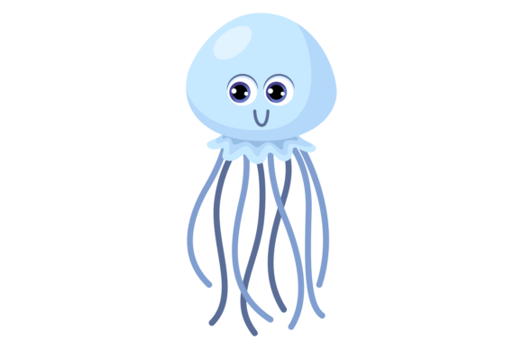 Download Jellyfish Baby Cartoon Icon. Marine Life - Premium Resources