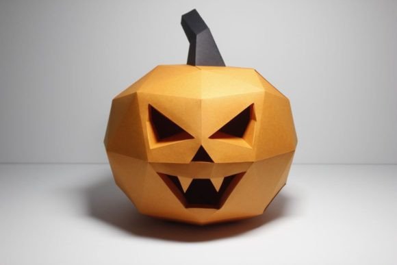 Download Vampire Halloween Pumpkin 3D Paper Sculpture - Premium Resources
